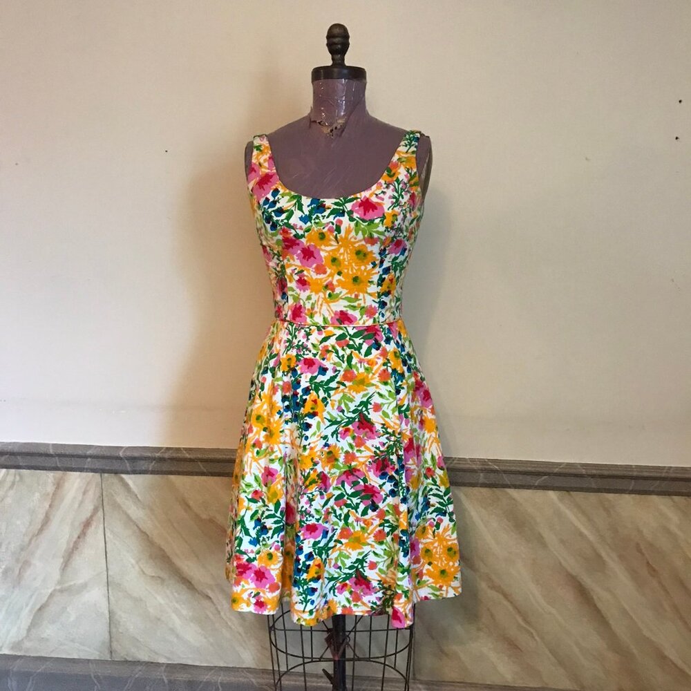 Vintage 90's Ralph Lauren cotton print dress Size 6